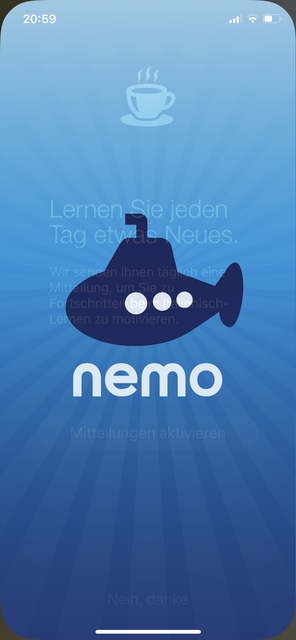 Du willst eine neue Sprache lernen oder bereits Gelerntes wiederholen? Dann ist unser App-Tipp der Woche "Nemo" genau das richtige für dich. | Foto: Screenshot