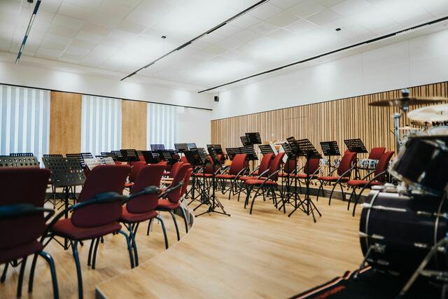Der neue Proberaum ist mit Akustikelementen ausgestattet. | Foto: Musikverein Großsteinbach