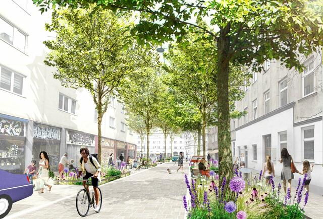 Die Schleifgasse der Zukunft soll zukünftig so aussehen. | Foto: Carla Lo Landschaftsarchitektur