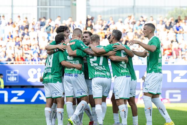Nach dem Kantersieg gegen Debrecen lief es für Rapid auch in der Bundesliga gegen Blau Weiß Linz rund. Am Donnerstag wartet im Conference League-Playoff aber ein Goliath-Gegner. | Foto: EXPA / APA / picturedesk.com