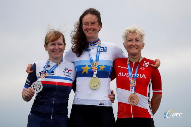 Yvonne Marzinke (rechts) holte sich in Rotterdam gleich zwei Bronzemedaillen.  | Foto:  UEC - Union Européenne de Cyclisme