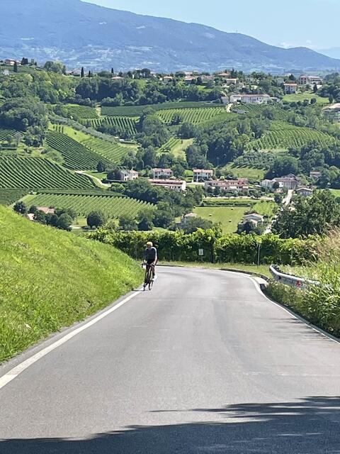 Für eine Hobbyradtour ist der Proseccohügel bei Valdobbiadene atemberaubend schön – aber 20 Bergpässe am Stück sind eine andere Geschichte. | Foto: privat