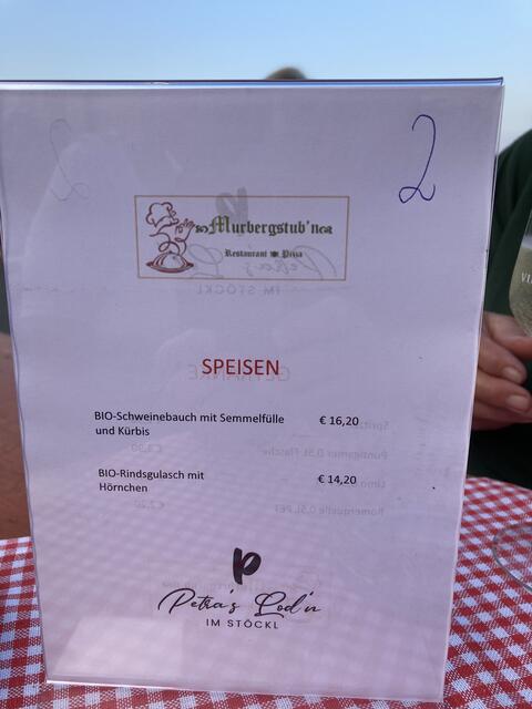 Die Speisekarte konnte sich sehen lassen ...
