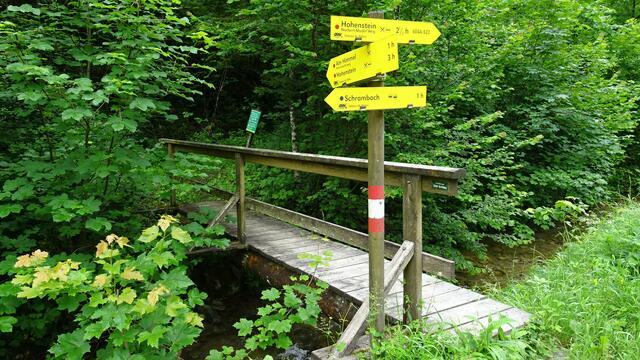 ... geht es zuerst über den Zögersbach und ...  | Foto: © Silvia Plischek