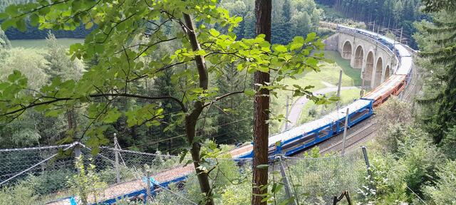 Blick vom Roten Berg auf das Fleischmann-Viadukt