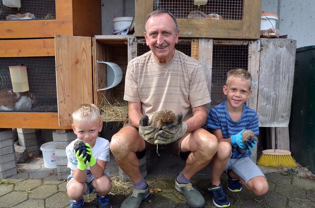 Opa Rudolf Wiesinger mit seinen Enkelsöhnen Simon und Elias. | Foto: BRS/Pointinger
