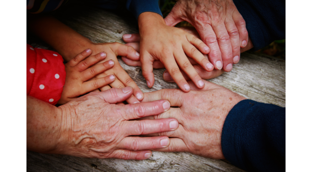 Workshop am 5. Dezember 2023 und 9. Februar 2024 über "Die eigene Rolle finden, systemische Ordnung, Motive und Perspektiven" - 
Titel: GroßEltern - die Rolle meines Lebens | Foto: Hände farbig.png