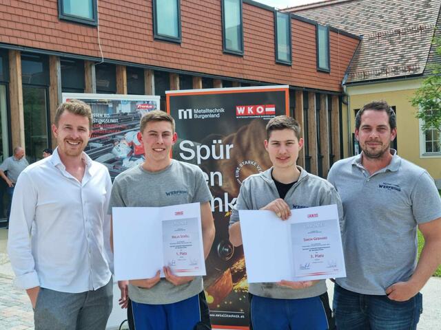Sieger Landeslehrlingswettbewerb der Metalltechnik (Fa. Werfring - Platz 1 und 3)