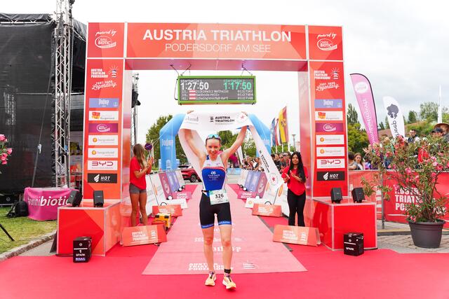 Nathalie Zolkiewicz vom Hoadläufer Tri Team aus Frauenkirchen wurde 2. in der Sprintdistanz. | Foto: Joanna