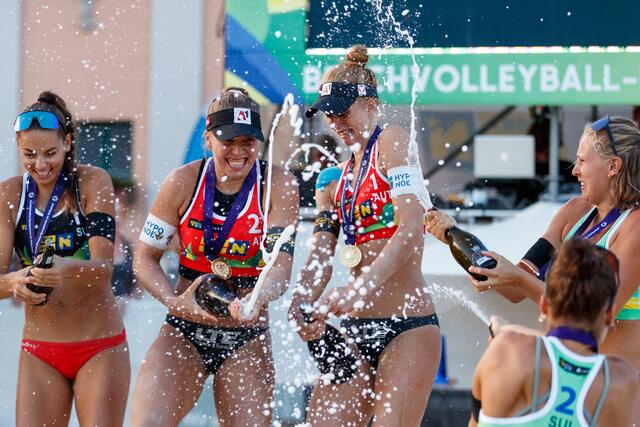 Schon eine Woche vorher jubelten Ronja und Dorina Klinger über den World-Tour-Sieg in Baden. | Foto: GEPA pictures