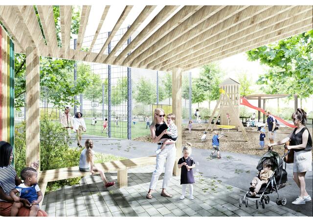 Mehr Platz, ein Wasserspiel und mehr Erholungsräume wird der neu gestaltete Paltrampark aufweisen. | Foto: Wr. Stadtgärten/DnD Landschaftsplanung ZT KG