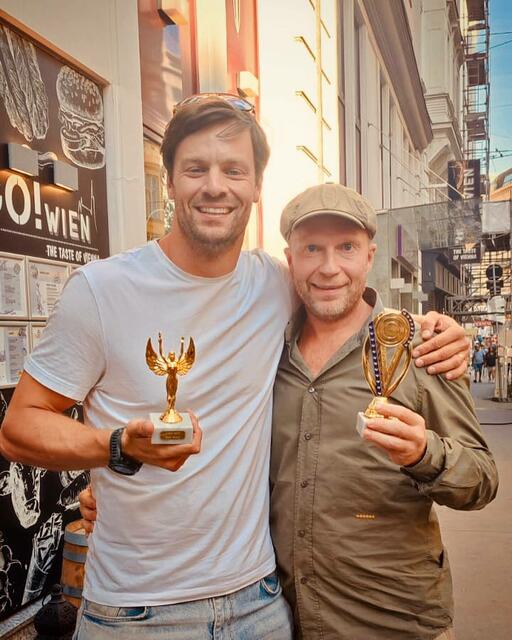 Schauspieler Wofgang Cerny und Regisseur Denis Kryuchkov