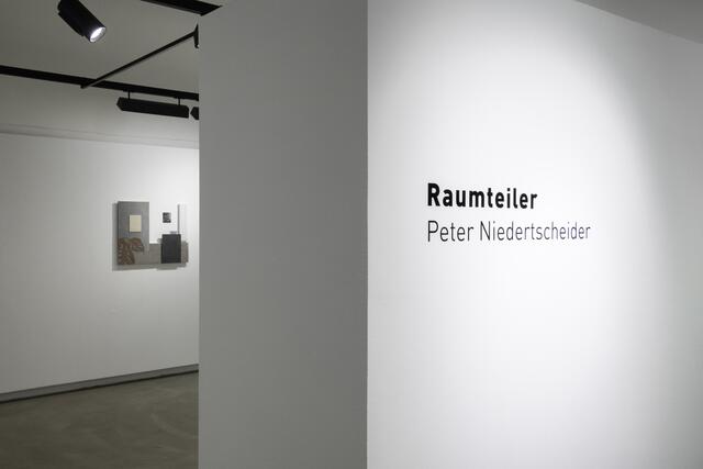 In der Neuen Galerie stellt Peter Niedertcheider seine Werkserie RAUMTEILER aus. Die Bilder und Kompositionen aus Stein sind bis 4. November zu sehen.  | Foto: Daniel Jarosch