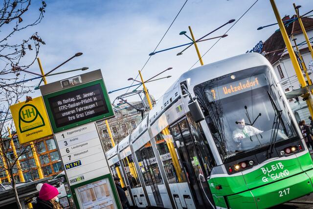 Die neue Innenstadt-Entlastungsstrecke machte sich auch im Grazer Westen bemerkbar. Ab sofort verkehrt die Linie 7 wieder regulär zwischen St. Leonhard und Wetzelsdorf. | Foto: Jorj Konstantinov