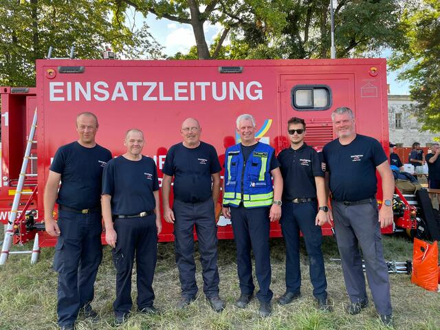 V.l.: Alexander Pötsch (FF Strengberg), Oliver Riegler Oliver (FF Oed), Johann Abel (FF Strengberg), Bezirksfeuerwehrkommandant-Stv. Josef Fuchsberger (FF Ernsthofen), Markus Schallauer (FF Amstetten), Gregor Schnöll (FF Ernsthofen) | Foto: BFKDO Amstetten