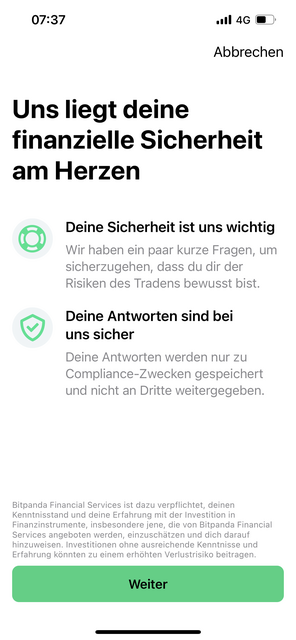 Immer mehr Menschen wollen "traden" und online in den Handel mit Aktien oder Kryptowährung einsteigen. Unser App-Tipp der Woche "Bitpanda" ist die richtige App für Einsteiger und leicht Fortgeschrittene. | Foto: Screenshot