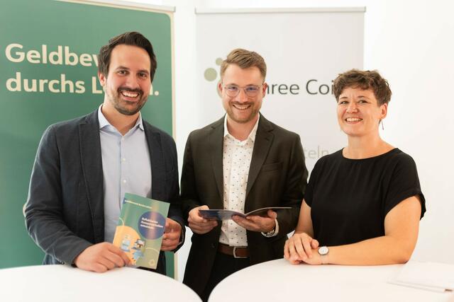 V.l.n.r.: Christoph Wiederkehr, Goran Maric und Lena Gugenberger. | Foto: Three Coins