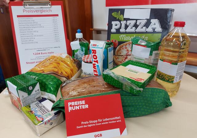 In Freistadt hat ein Muster-Einkauf um acht Euro mehr als noch 2022 gekostet | Foto: ÖGB