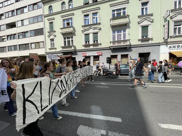 "There is no future on a dead planet", rufen die Aktivistinnen und Aktivsten im Chor. | Foto: RegionalMedienSteiermark