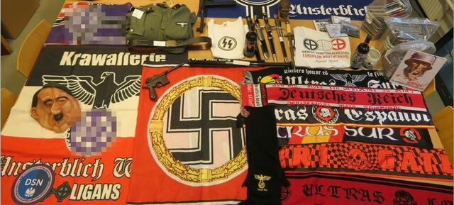 Am Mittwoch ist es zu Hausdurchsuchungen bei der Hooligan-Gruppierung "Unsterblich Wien" in Wien und Niederösterreich gekommen, bei denen zahlreiche NS-Memorabilia sichergestellt wurden.
 | Foto: BMI