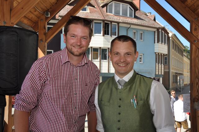 Stolz auf das schöne Heimatherbst-Fest: Amtsleiter Lukas Schellander und Stefan Sullbauer, Obmann der Kulturgemeinschaft Eberstein. 