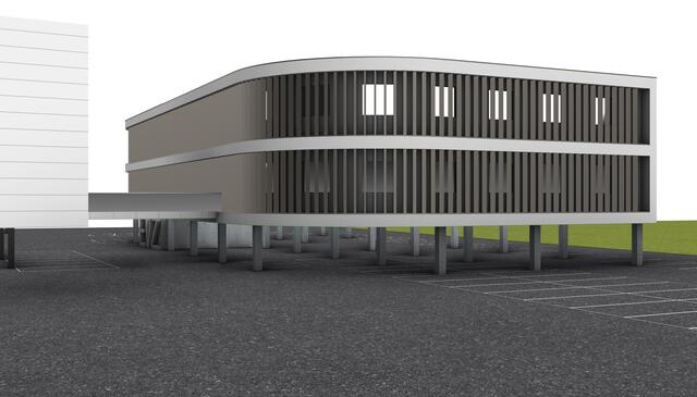 So soll das Primärversorgungszentrum in Schärding, dass neben dem Techno-Z errichtet wird, aussehen. | Foto: Raiffeisenbank Region Schärding