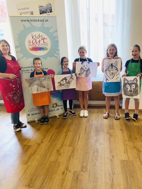 1. Workshop am kids4art Standort Pottendorf - am Samstag 16.9. fand der Workshop WILDE TIERE statt | Foto: kids4art