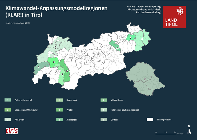 In Tirol gibt es neun Klimawandel-Anpassungsmodellregionen. Nähere Informationen: https://www.tirol.gv.at/landesentwicklung
| Foto: © Land Tirol