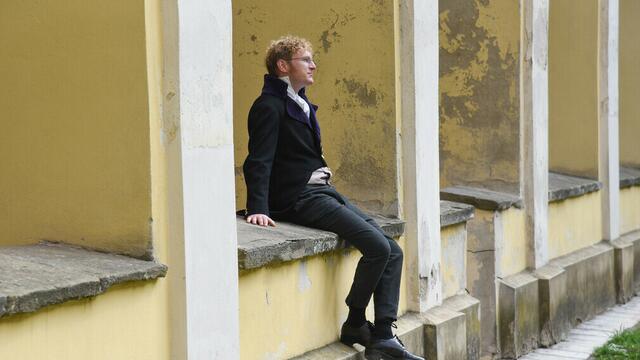 Am 24.9. schlüpfen sie live im Café Schubert in ihre Filmrollen: Franz Schubert-Darsteller Johannes Schmid (Bild) und Philipp Walser, der im Film Franz von Schober mimt. | Foto: Kreativlösung