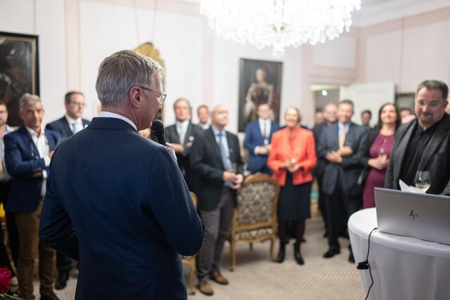 Empfang in der österreichische Botschaft in Den Haag. | Foto: Land OÖ/Peter Mayr