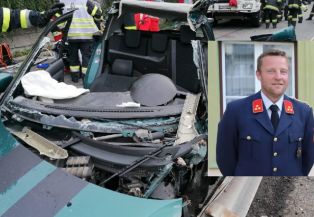Einsatzleiter Hannes Daborer von der Feuerwehr Radenthein, im Gespräch über den Verkehrsunfall in Radenthein. | Foto: Feuerwehr Bad Kleinkirchheim/Stadtgemeinde Radenthein