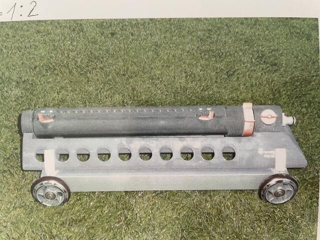 Das Rollwagerl für den Garten-Regner | Foto: sg