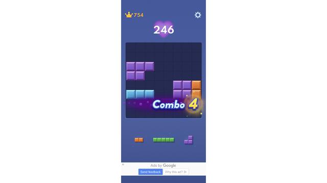 Bei der klassischen Variante von Block Blast werden Reihen und Spalten abgebaut | Foto: Screenshot