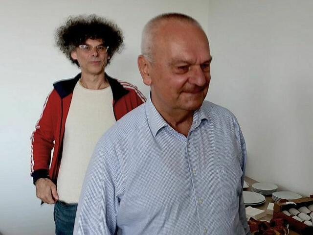 Künstler Marcus Kaiser (links) und Pädagoge Franz Wolfmayr.
