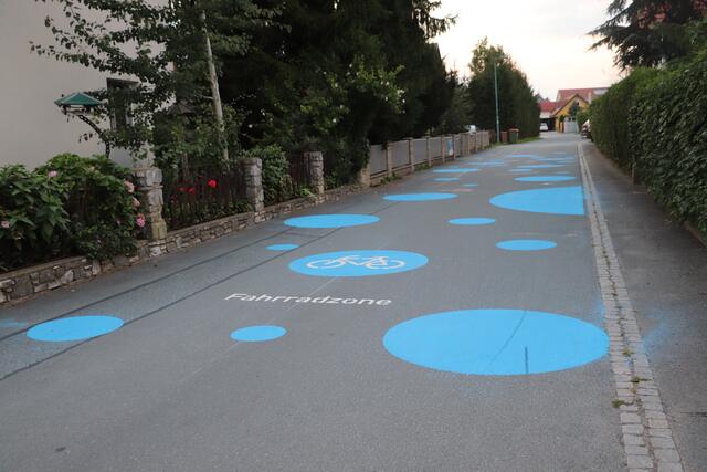 In einer Fahrradstraße ist außer dem Fahrradverkehr jeder Fahrzeugverkehr verboten; ausgenommen davon sind Einsatzfahrzeuge, Fahrzeuge der Rettung, der Feuerwehr und der Polizei, Straßendienst, Müllabfuhr sowie generell das Zu- und Abfahren. Queren erlaubt, durchfahren verboten. | Foto: Edith Ertl