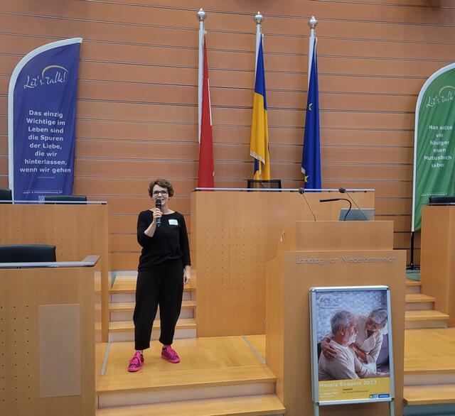 Marianne Buchegger, BA, MSc, CS Caritas Soziales &amp; Promenz sprach zum Thema "Same same but different - Demenz und Palliative Care" | Foto: Hospiz NÖ