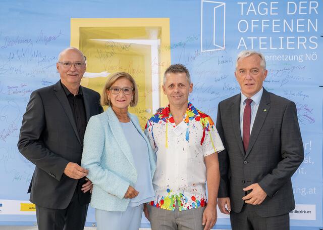 Harald Knabl, Johanna Mikl-Leitner, Andreas Kuba, Martin Lammerhuber (v.l.). | Foto: NLK/Burchhart