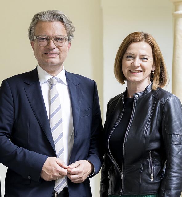 LH Christopher Drexler und Simone Schmiedtbauer, eine der möglichen Nachfolgerinnen von Johann Seitinger | Foto: ÖVP