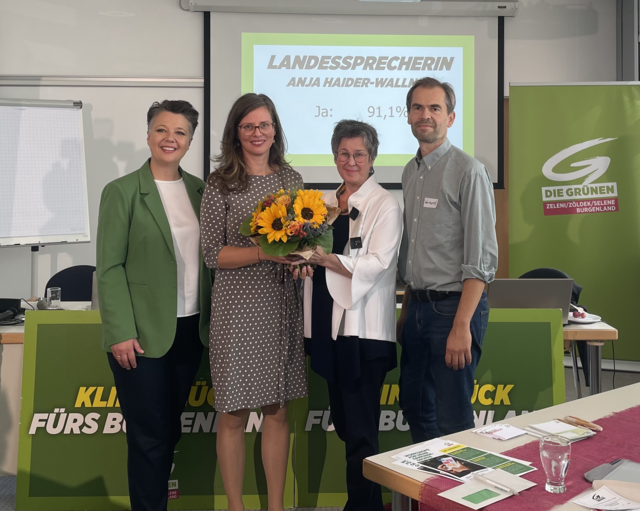 Auch Olga Voglauer, Grünen Generalsekretärin und Kärntner Landessprecherin gratulierte Haider-Wallner zur neuen Position. | Foto: RegionalMedien Burgenland