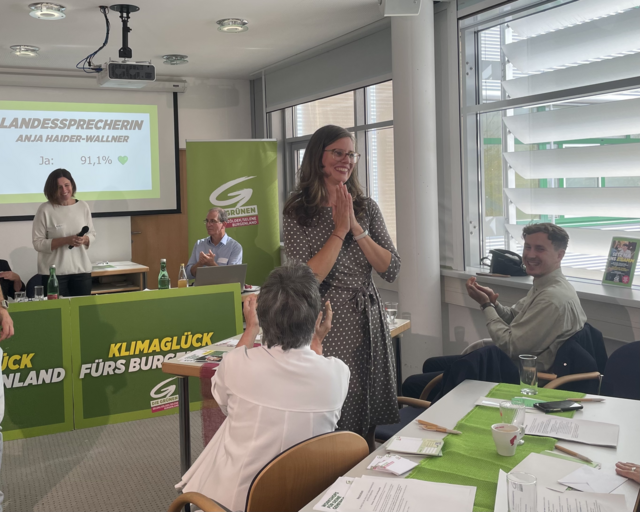 Anja Haider-Wallner zeigt sich mit dem Ergebnis zufrieden und bedankt sich für den Zuspruch innerhalb der Grünen. | Foto: RegionalMedien Burgenland