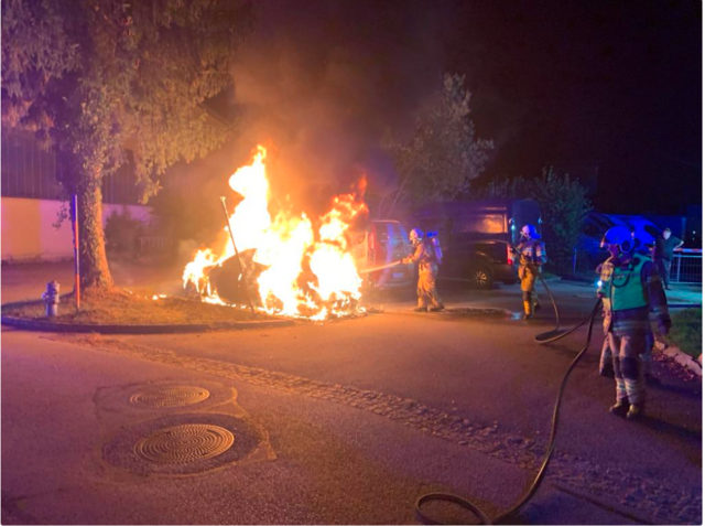 Fahrzeugbrand in Eugendorf | Foto: FF Eugendorf