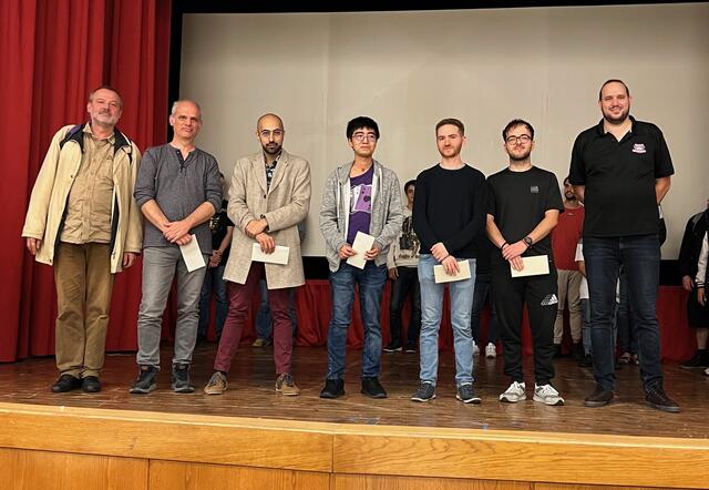 Außen Verbandspräsident des ÖGVs und die Turnierleitung.
5. Pomstra, 3. Hamrah, 1. Lin, 2. Spiegel, 4. Cvjetkovic | Foto: Denk- und E-Sport Klub Hungry Hippos