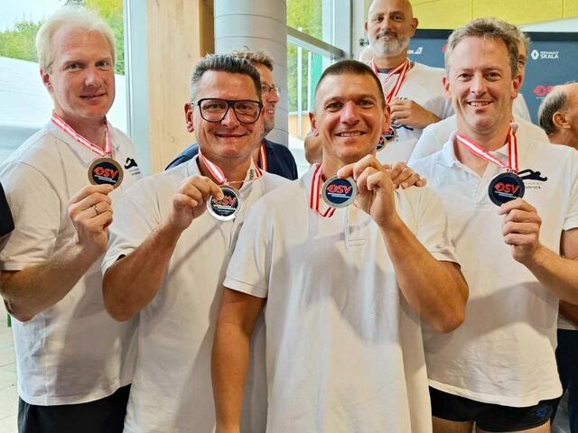 Die zweifach versilberte SVV-Herrenstaffel, v. l. n. r.: Patrick Reinthaller, Stephan Part, Michael Part und Dietmar Hufnagl