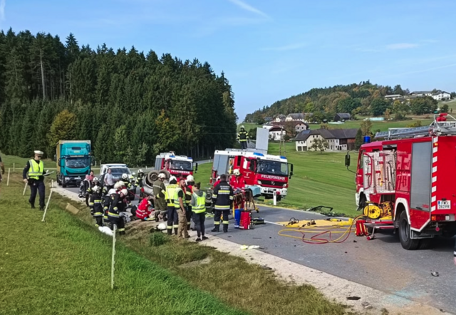 Schwerer Unfall zwischen Summerau und Eibenstein. | Foto: FF Reichenthal