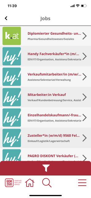 Unser App-Tipp der Woche, Gem2Go, ist die mobile Bürgerservice App. Sie bietet wichtige Informationen rund um die eigene Gemeinde.  | Foto: Screenshot