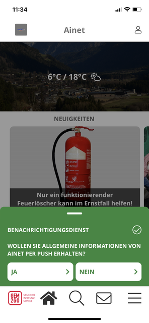 Unser App-Tipp der Woche, Gem2Go, ist die mobile Bürgerservice App. Sie bietet wichtige Informationen rund um die eigene Gemeinde.  | Foto: Screenshot