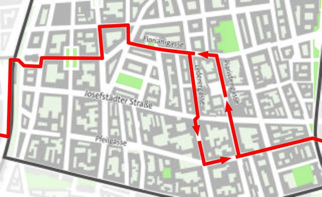 Ab 16. Oktober ist die Pfeilgasse für Radfahrerinnen und Radfahrer gesperrt, es wird über die Florianigasse ausgewichen.  | Foto: RMA/Julia Tanzer