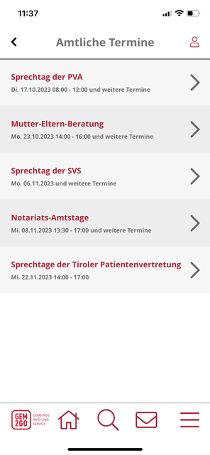 Unser App-Tipp der Woche, Gem2Go, ist die mobile Bürgerservice App. Sie bietet wichtige Informationen rund um die eigene Gemeinde.  | Foto: Screenshot
