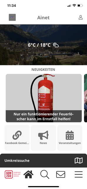 Unser App-Tipp der Woche, Gem2Go, ist die mobile Bürgerservice App. Sie bietet wichtige Informationen rund um die eigene Gemeinde.  | Foto: Screenshot