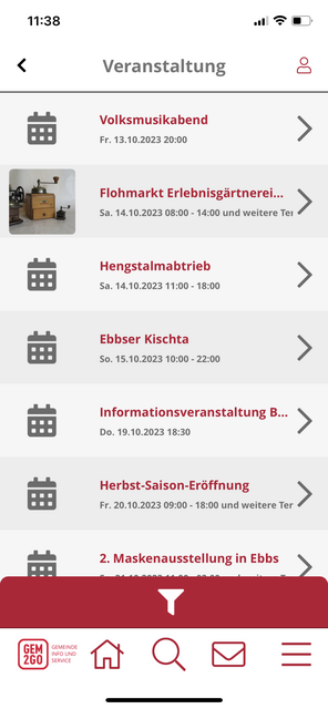 Unser App-Tipp der Woche, Gem2Go, ist die mobile Bürgerservice App. Sie bietet wichtige Informationen rund um die eigene Gemeinde.  | Foto: Screenshot